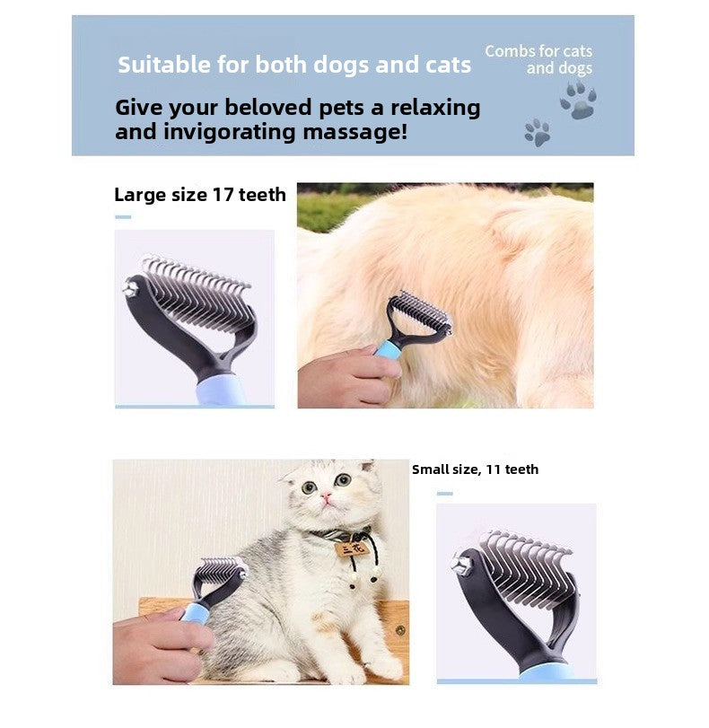 Double-Sided Pet Dematting & Grooming Comb (Cats & Dogs)