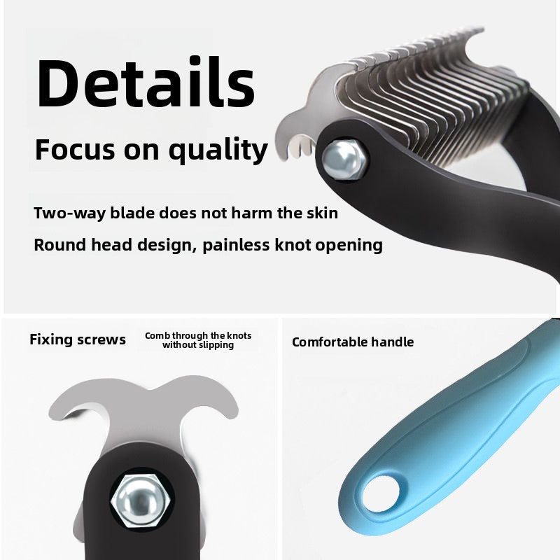 Double-Sided Pet Dematting & Grooming Comb (Cats & Dogs)